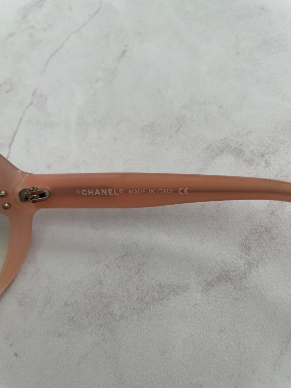Chanel C671/8G Rimless Oversized Shield Sunglasses Pink Grey Gradient CC Logo + - Picture 3 of 4
